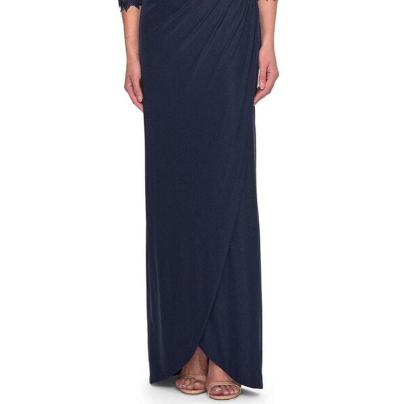 NWT La Femme 31093 Mother of the Bride Dress Navy Size 4 - Picture 2 of 6